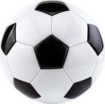 Classic black and white soccer ball on a black background