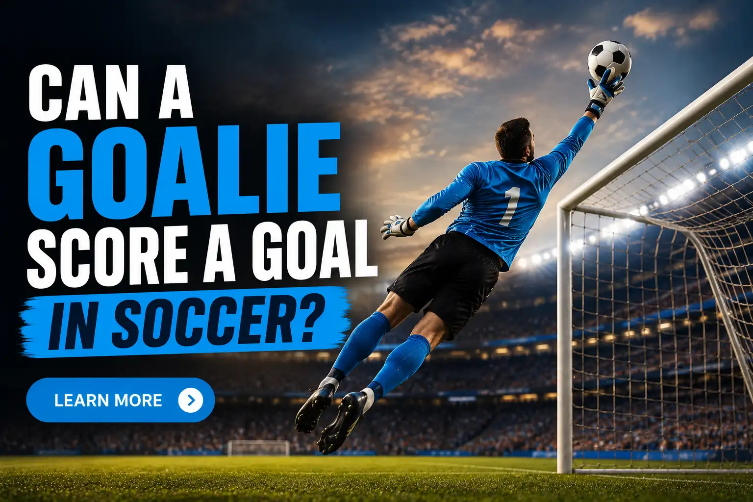 soccer goalie takes a shot at the goal